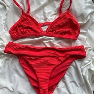 Billabong Ribbed Coral Bikini Set